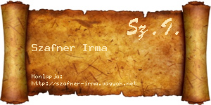 Szafner Irma névjegykártya