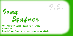 irma szafner business card